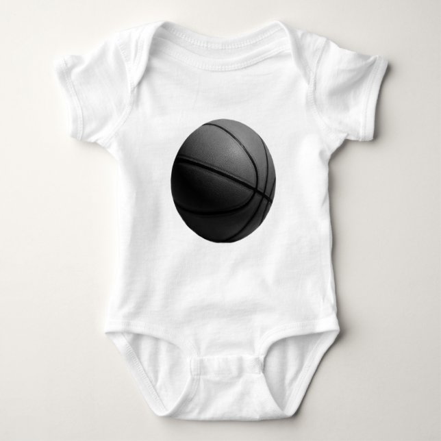 Black & White Basketball Baby Bodysuit (Front)