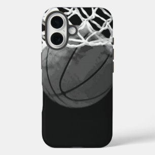 Black & White Basketball iPhone 16 Case