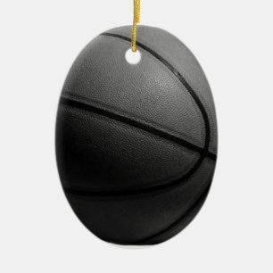 Black & White Basketball Ceramic Tree Decoration
