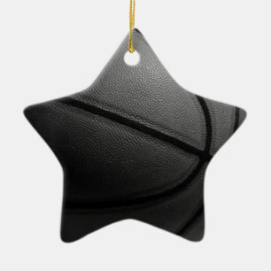 Black & White Basketball Ceramic Tree Decoration
