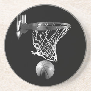 Black & White Basketball Coaster