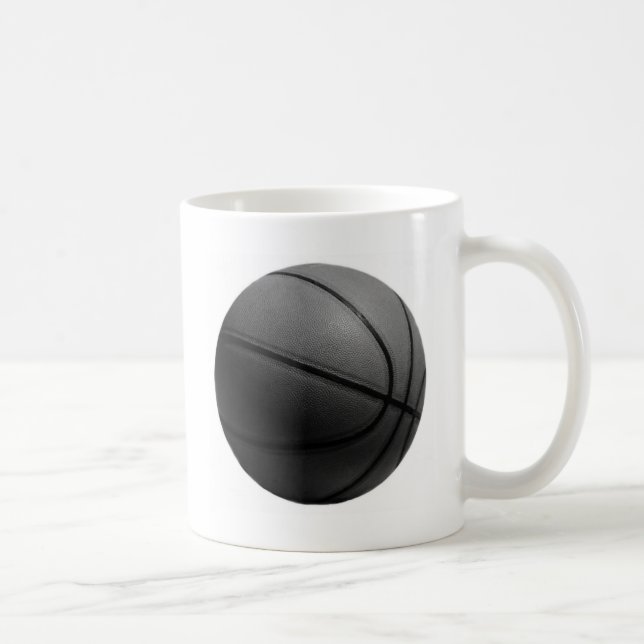 Black & White Basketball Coffee Mug (Right)
