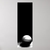Black & White Basketball Door Poster