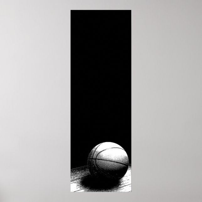 Black & White Basketball Door Poster (Front)