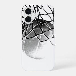 Black & White Basketball iPhone 16 Case