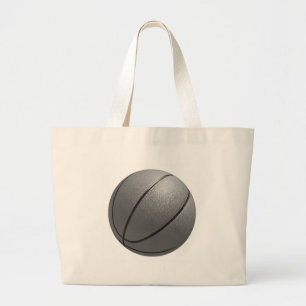 Black & White Basketball Large Tote Bag