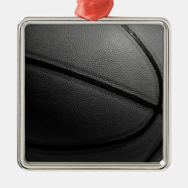 Black & White Basketball Metal Tree Decoration (Front)