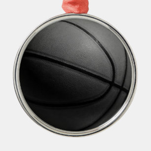 Black & White Basketball Metal Tree Decoration