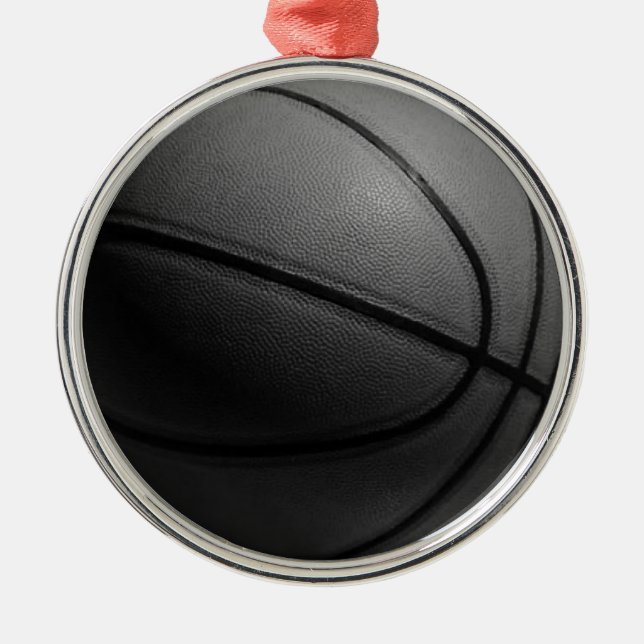 Black & White Basketball Metal Tree Decoration (Front)