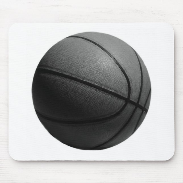 Black & White Basketball Mouse Pad (Front)