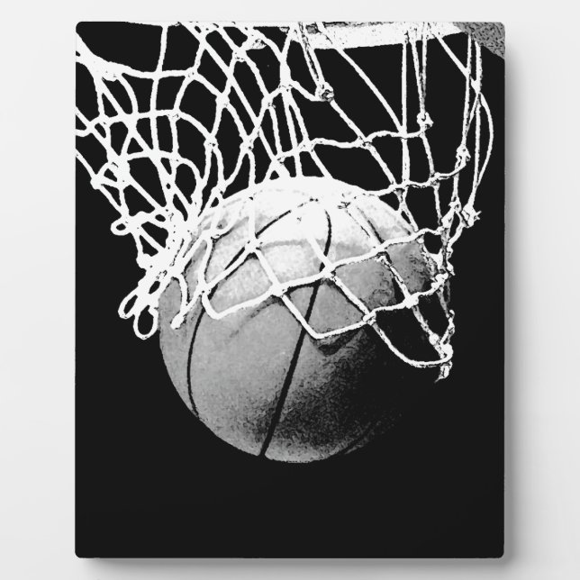 Black & White Basketball Plaque (Front)
