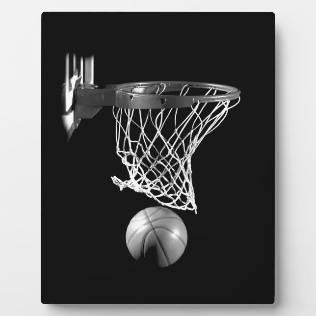 Black & White Basketball Plaque (Front)