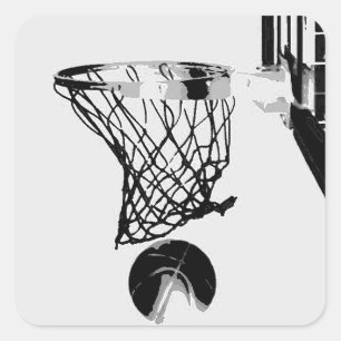 Black & White Basketball Pop Art Sticker