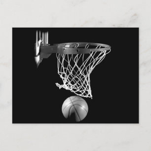 Black & White Basketball Postcard
