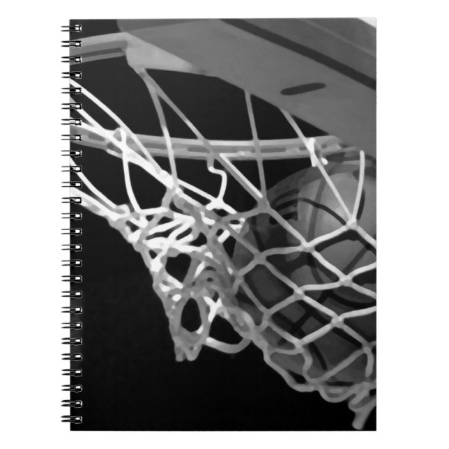 Black & White Basketball Spiral Notebook (Front)