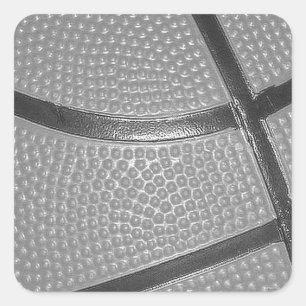 Black & White Basketball Square Sticker