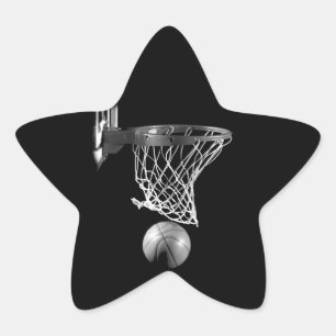 Black & White Basketball Star Sticker