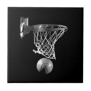 Black & White Basketball Tile