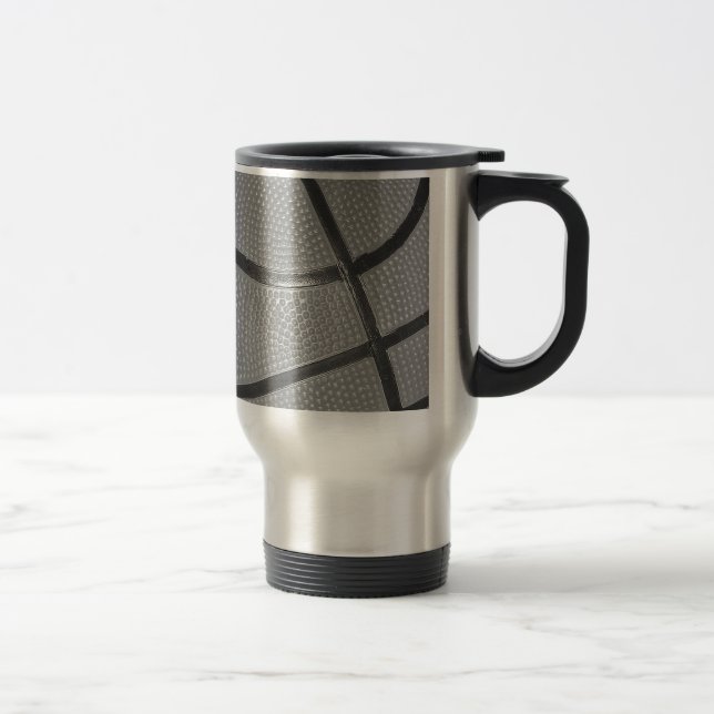 Black & White Basketball Travel Mug (Right)
