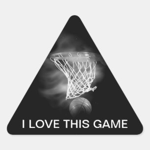 Black & White Basketball Triangle Sticker