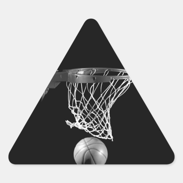 Black & White Basketball Triangle Sticker (Front)