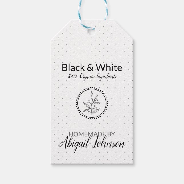 Black & White Bath & Body Gift Tags (Front)
