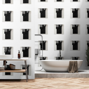 Black White Bath Towel Set Wallpaper