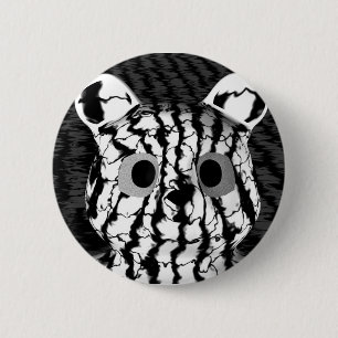 Black White Bear 6 Cm Round Badge