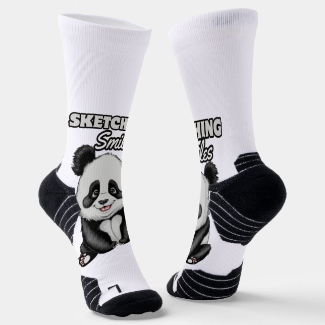 Black & White Beauty Gentle Panda Socks (Angled)