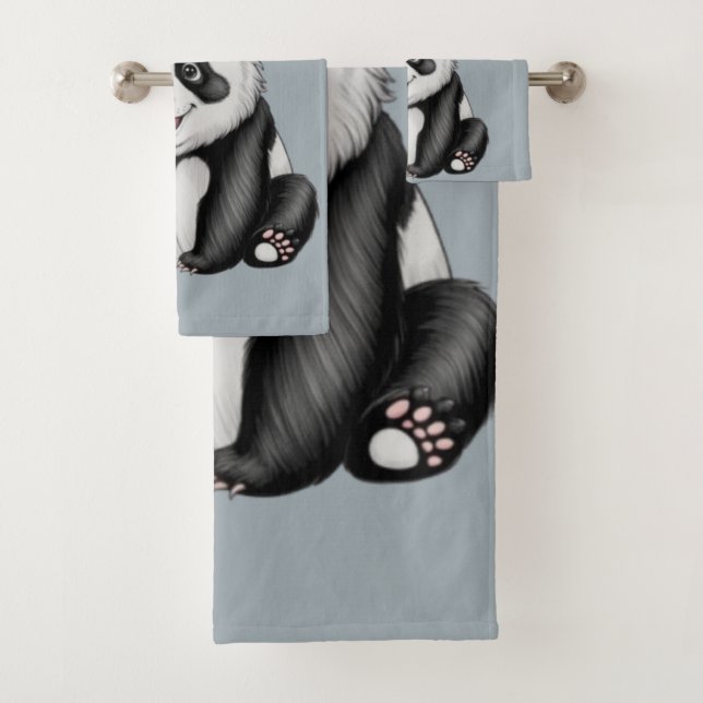 Black & White Beauty Panda Dreams Bath Towel Set (Insitu)