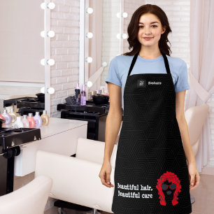 Black White Beauty Salon Hair Stylist Trendy Apron