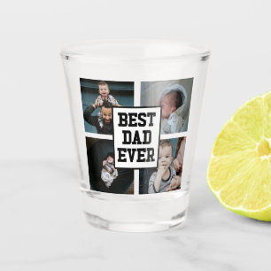 Black White Best Dad Ever Custom Photo Picture Shot Glass
