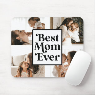 Black White Best Mum Ever Custom Photo Picture Mouse Pad