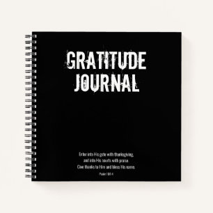 Black White Bible Verse Psalm Gratitude Journal