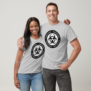 Black & White Bilingual Biohazard Symbol T-Shirt