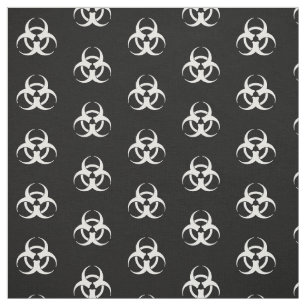 Black & White Biohazard Symbol Fabric