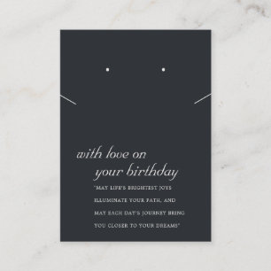 BLACK & WHITE BIRTHDAY GIFT NECKLACE EARRING CARD