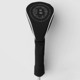 Black/White Bitcoin Circuitry Driver Head Cover