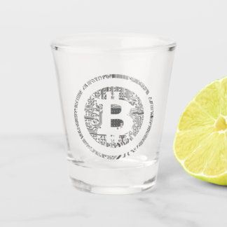 Black/White Bitcoin Circuitry Shot Glass