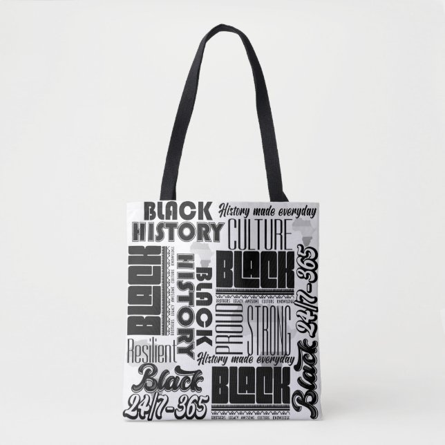 Black White Black History Two Tone Tote Bag (Front)
