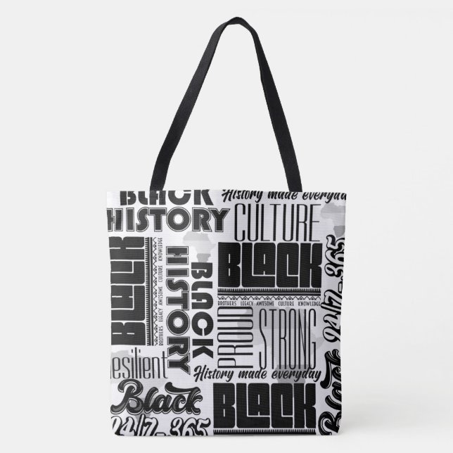 Black White Black History Two Tone Tote Bag (Front)