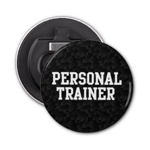 Black/White Block Personal Trainer Bottle Opener