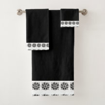 Black White Blossoms Trim
