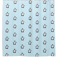 Black White Blue Cute Penguin Pattern