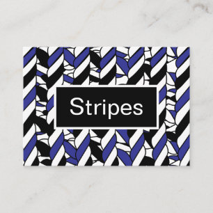 Black White Blue Rope Stripes Business Card