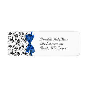 Black White & Blue Wedding Satin Floral