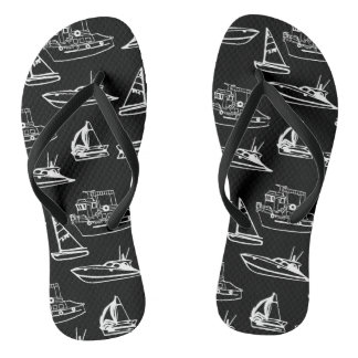 Black & White Boats Jandals
