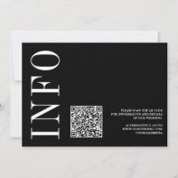 Black & White Bold Monochrome QR Code RSVP 