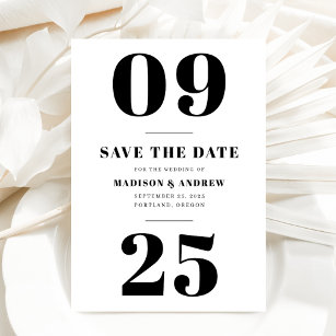 Black & White Bold Typography Save the Date