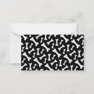 Black White Bones Skeleton Dog Owner Puppy Lover Card